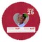 Red Suede Mat Board for 7x7 Frames - Heart Opening for 4x5 Photos